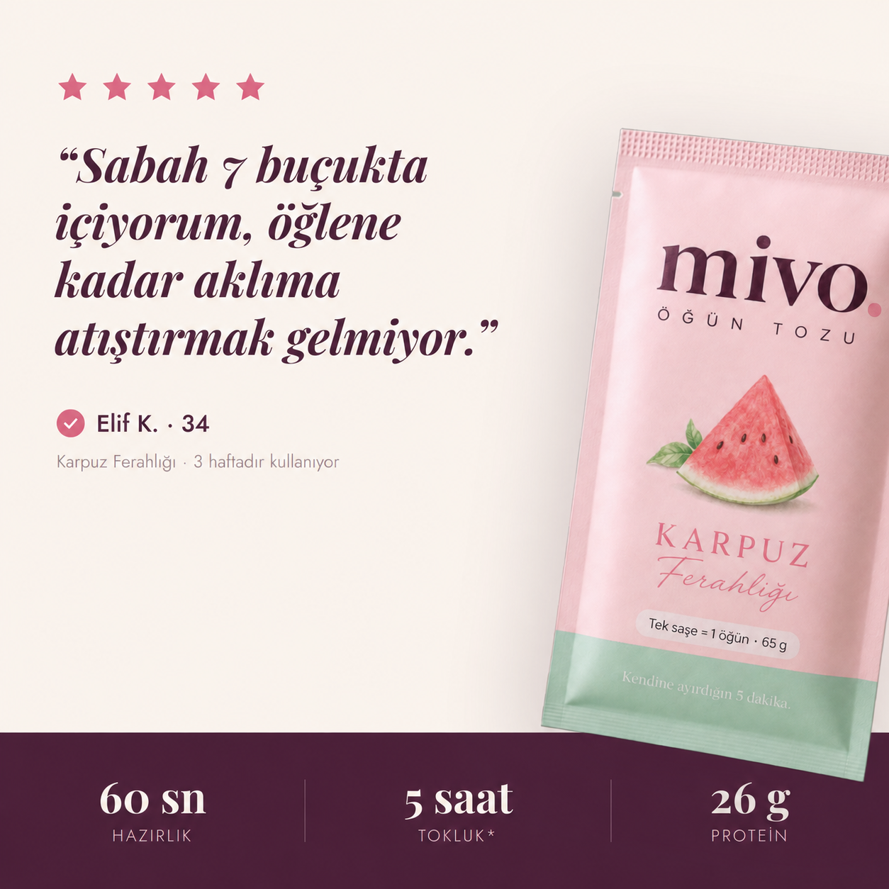 Mivo Öğün Tozu Karpuzlu 14 Öğün